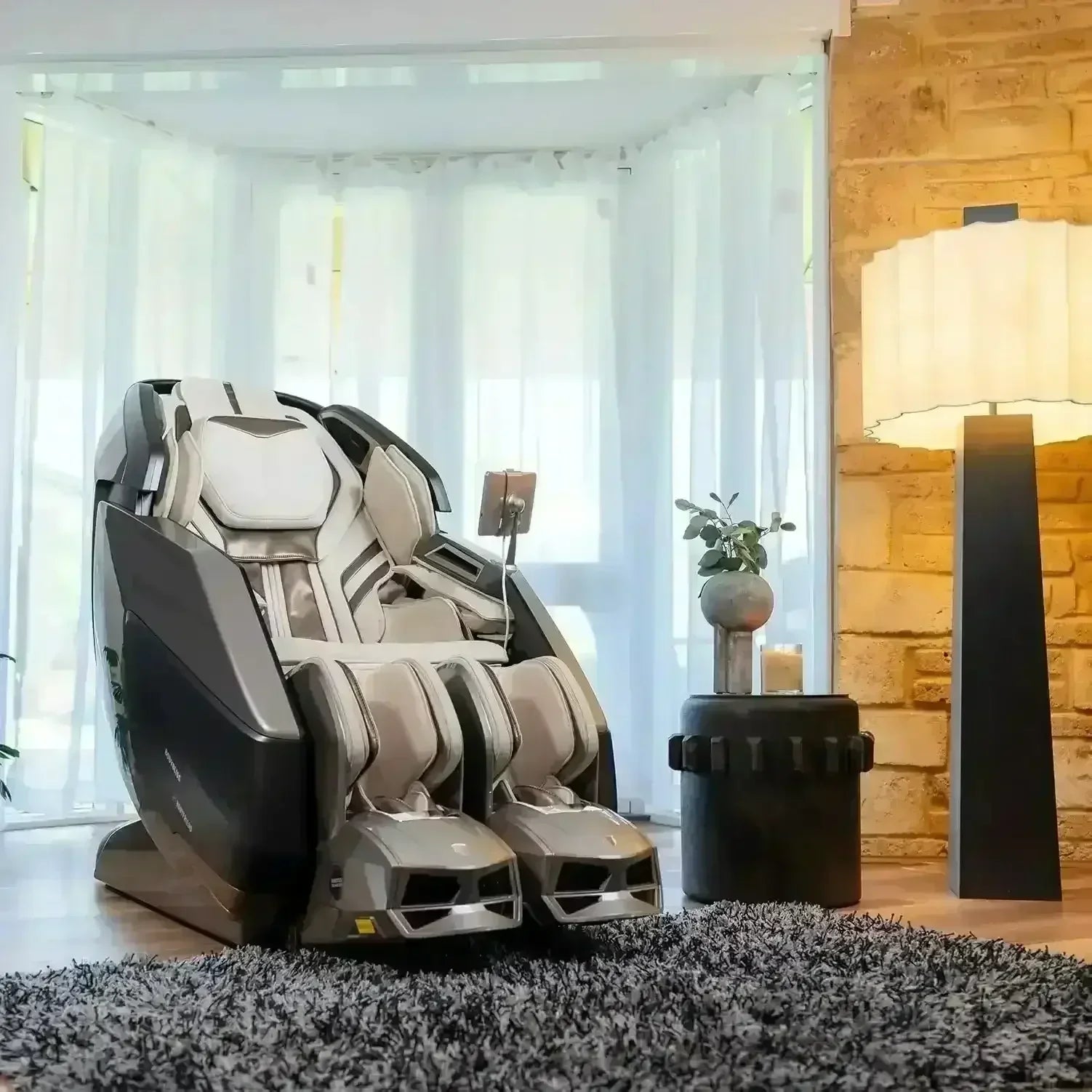 AI Robotic Massage Chair (Glacier Silver) - Rotai - Best Massage Chair in Dubai UAE - Shop massage chairs in Dubai, UAE, Abu Dhabi