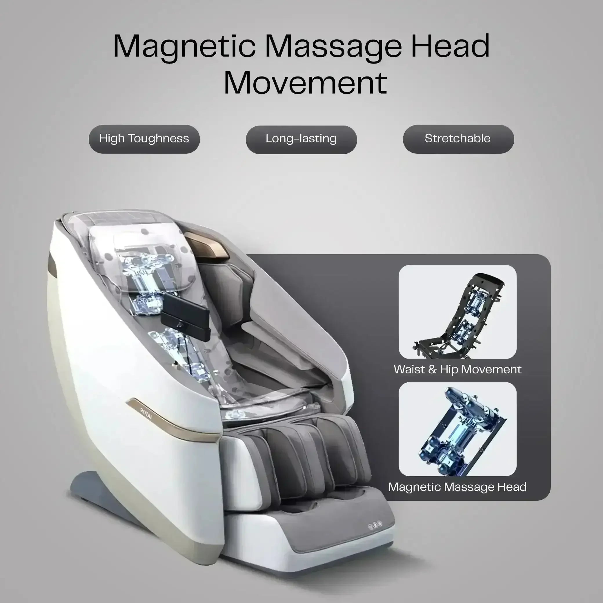 Jimny Max Massage Chair (Grey) - Rotai - Best Massage Chair in Dubai UAE - Shop massage chairs in UAE, Saudi Arabia -Therapy Massage Chairs - Back, Neck, & Leg Pain Relief