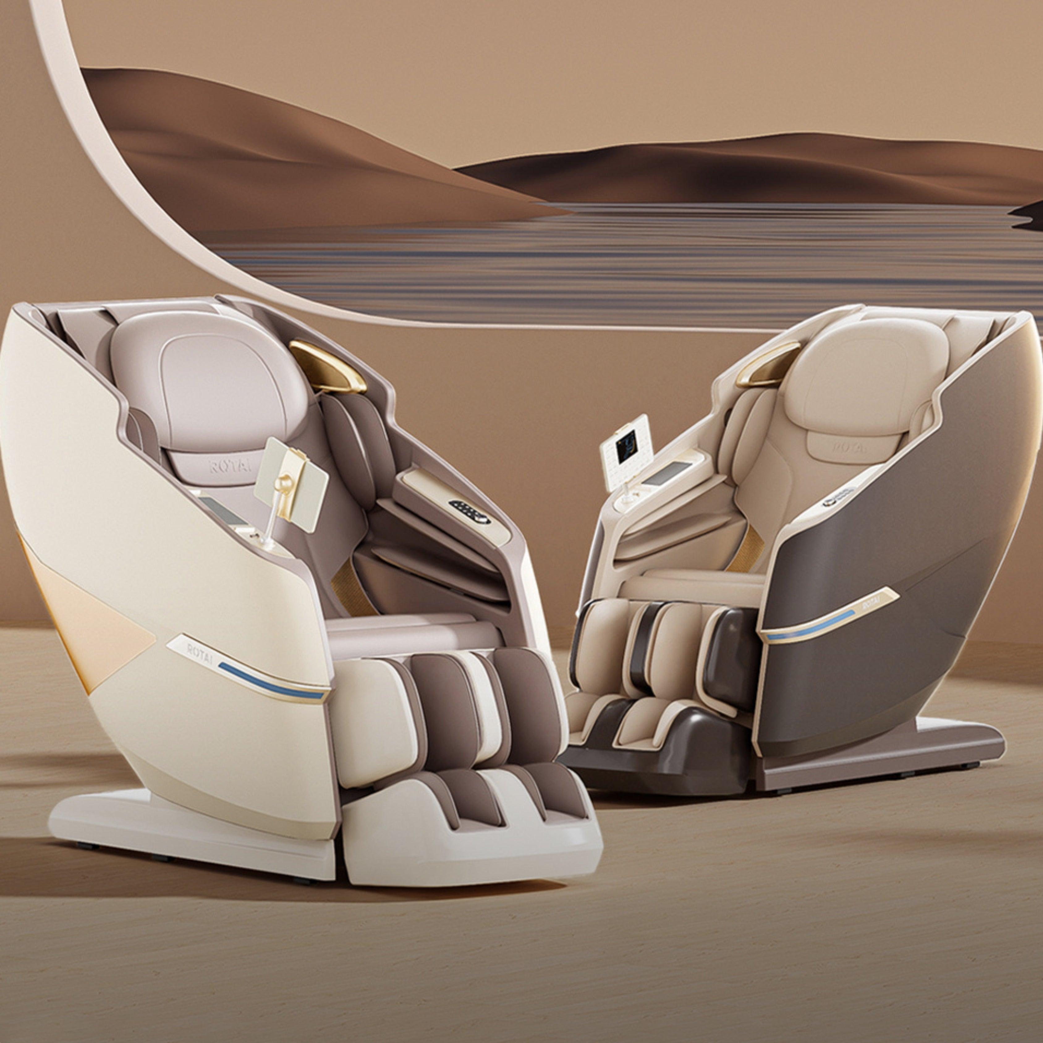 Best massage chair UAE - Royal Majestic Pro Massage Chair in brown with 3D movement and AI smart massage technology for ultimate relaxation. best massage chair uae, massage chair Dubai, massage chair uae, massage chair Saudi Arabia, كرسي التدليك, Best mas