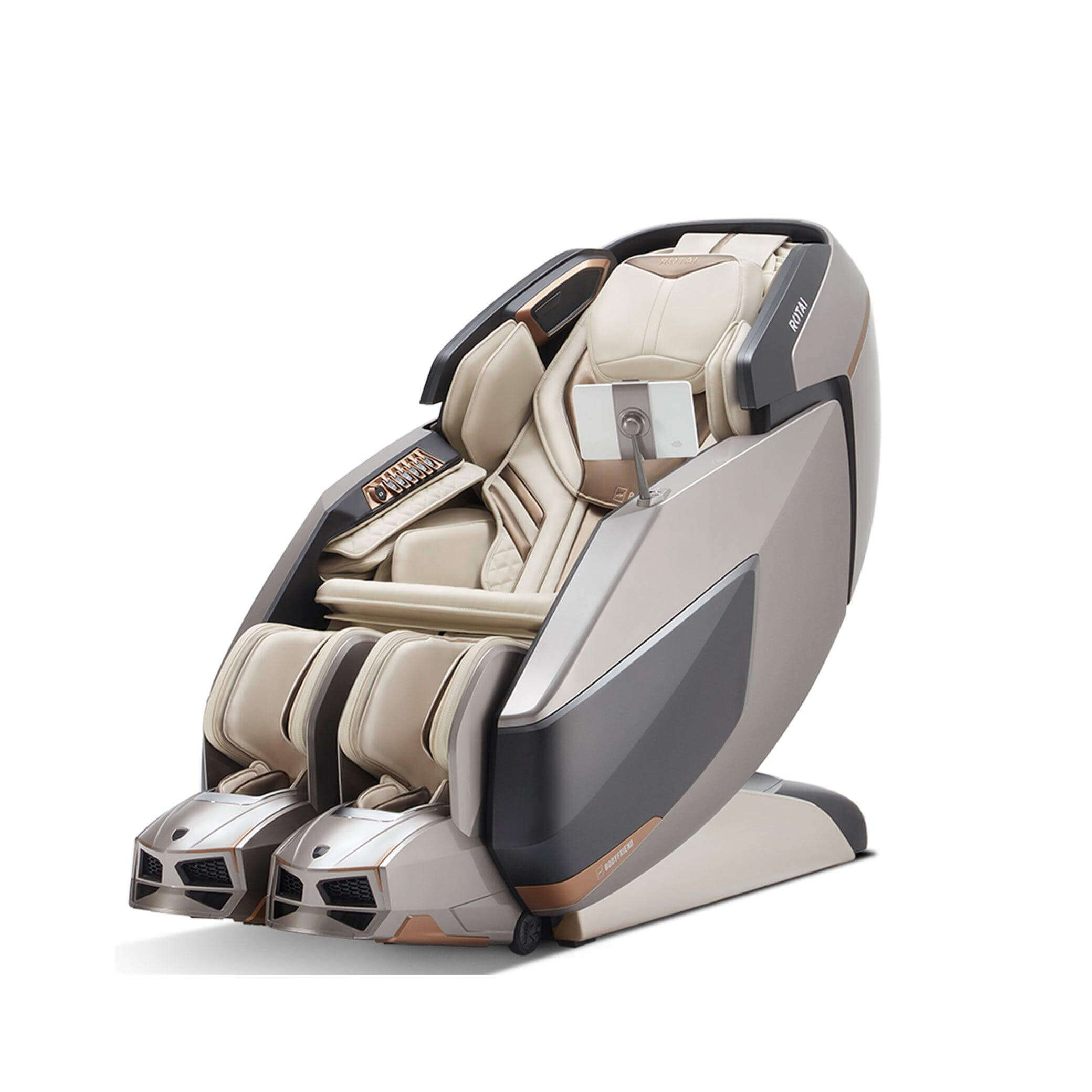 AI Robotic Massage Chair in Glacier Silver with Rovo-Walking Technology for best massage experience in UAE, Dubai, from massage chair shop. best massage chair uae, massage chair Dubai, massage chair uae, massage chair Saudi Arabia, كرسي التدليك, Best Mass