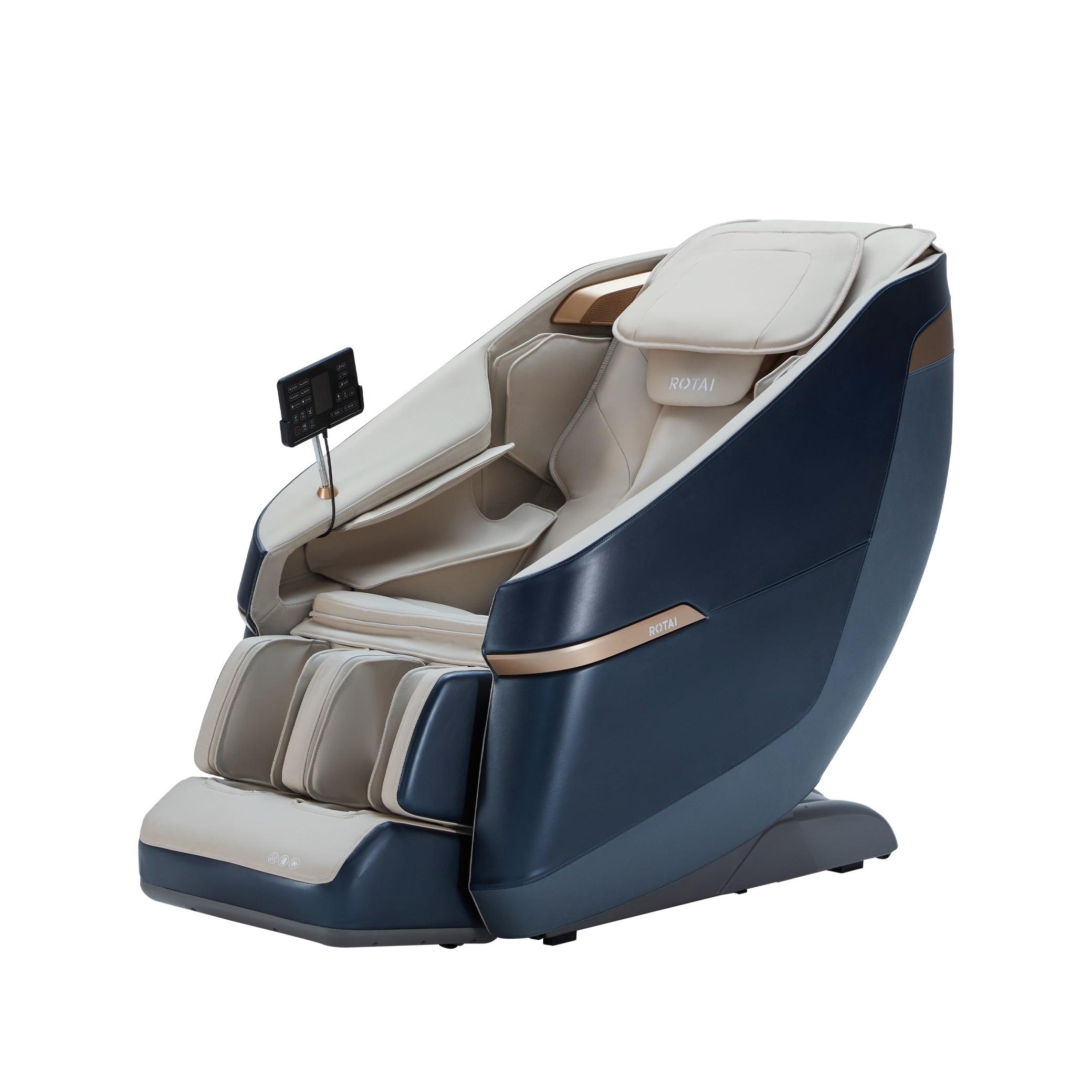 Blue Jimny Massage Chair with powerful foot massage and magnetic stone therapy, best massage chair UAE, available in Dubai shops