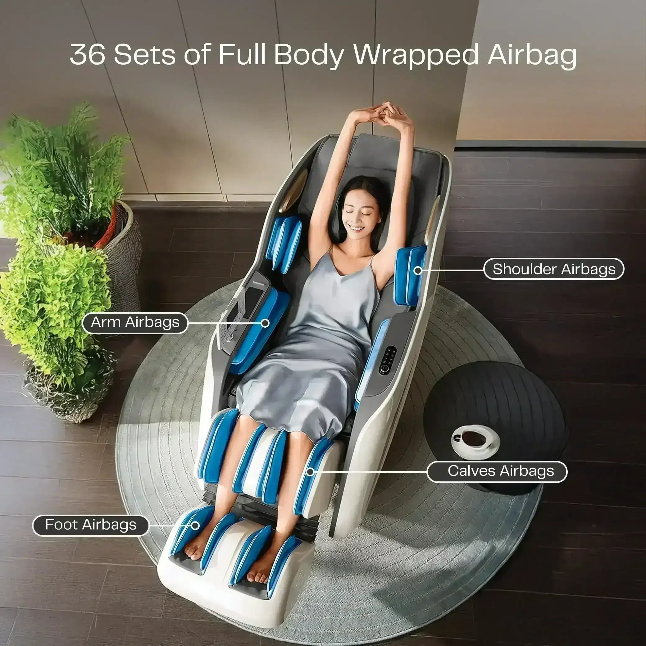 Royal Signature (RT5950 Grey) - Rotai - Best Massage Chair in Dubai UAE - Shop massage chairs in UAE, Saudi Arabia -Therapy Massage Chairs - Back, Neck, & Leg Pain Relief