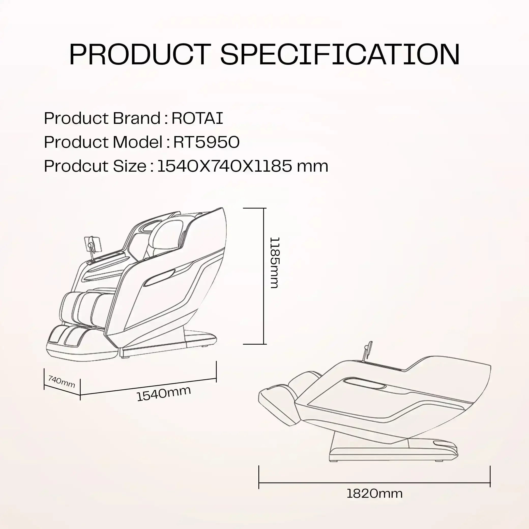 Royal Signature (RT5950 Grey) - Rotai - Best Massage Chair in Dubai UAE - Shop massage chairs in UAE, Saudi Arabia -Therapy Massage Chairs - Back, Neck, & Leg Pain Relief