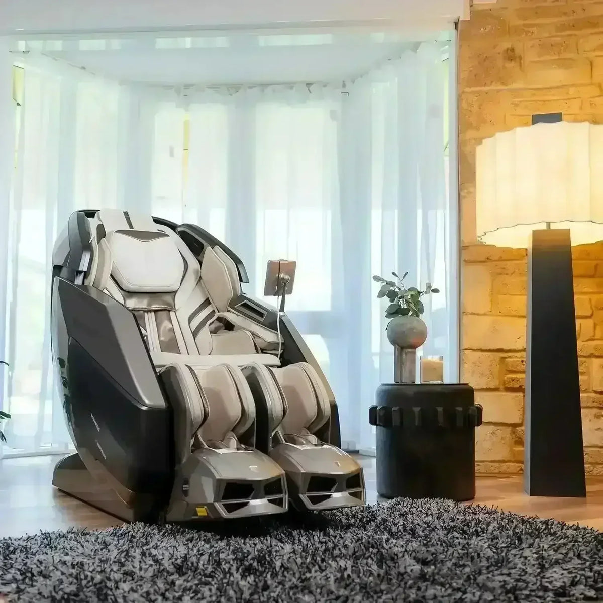 AI Robotic Massage Chair (Glacier Silver) - Rotai - Best Massage Chair in Dubai UAE - Shop massage chairs in Dubai, UAE, Abu Dhabi
