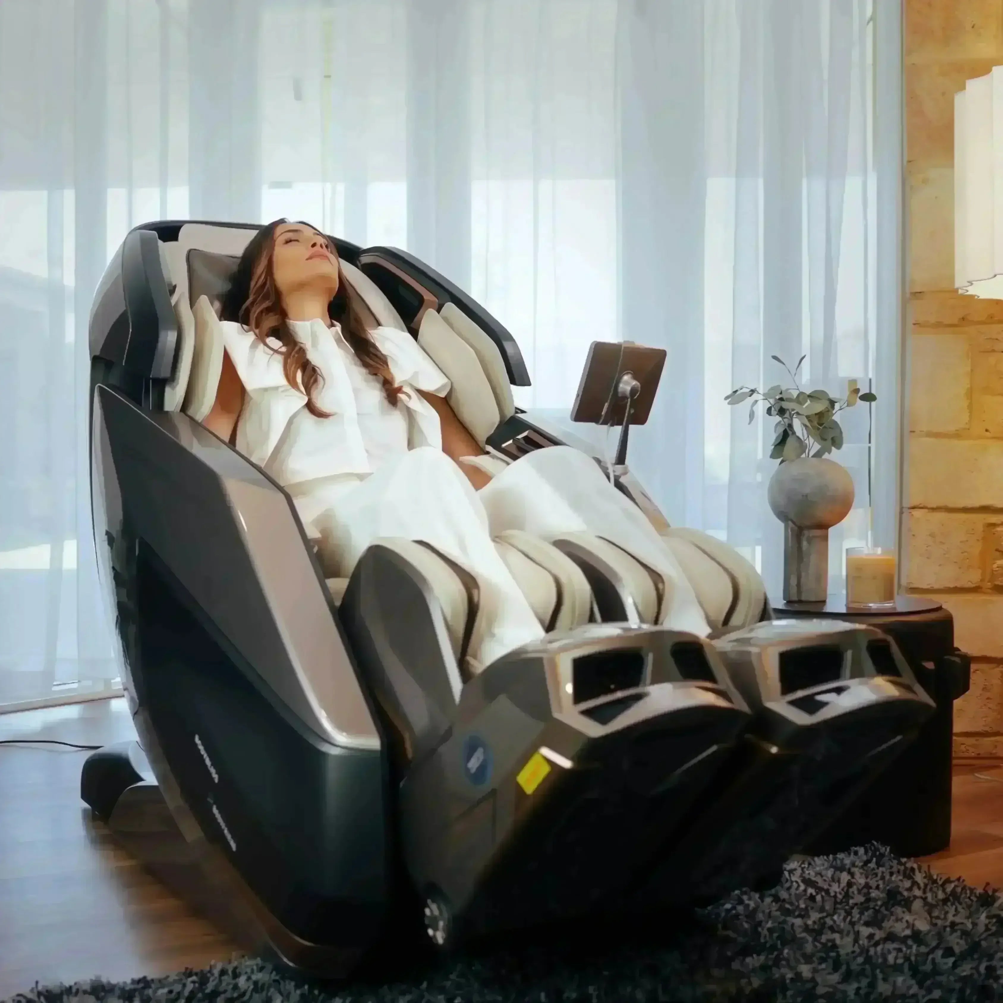 AI Robotic Massage Chair (Glacier Silver) 10 Years Warranty
