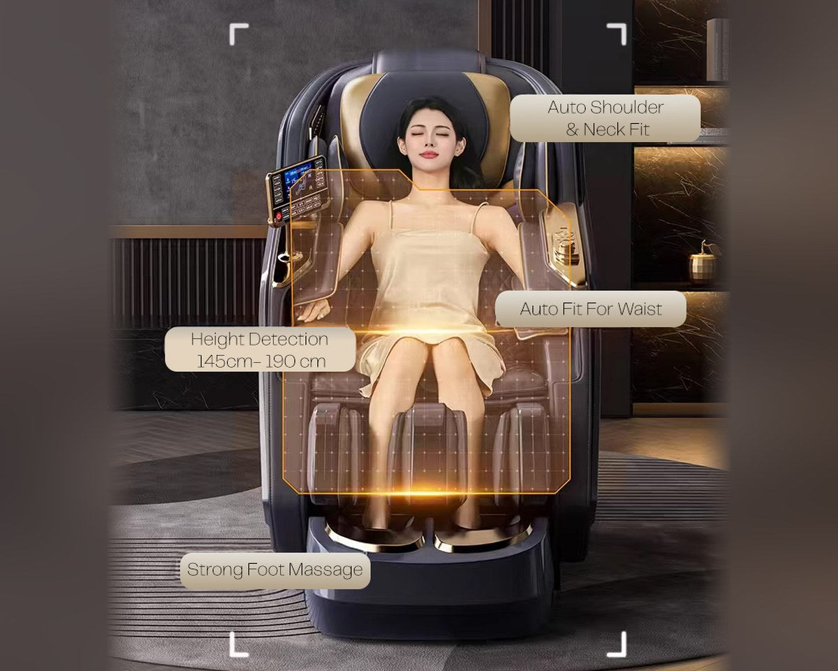 ARIES Hoyogen Massage Chair automatic body shape detection for users 145 to 190 cm